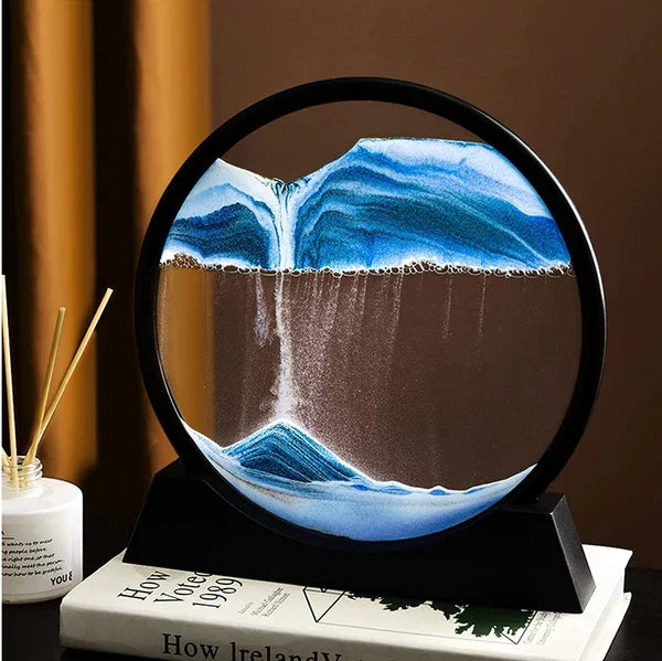 3D Moving Sand Art Lamp With Stand – Decorative Sandscape Frame