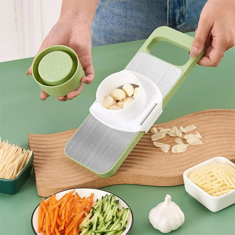 5-in-1 Manual Food Grater & Vegetable Slicer with Stainless Steel Blades