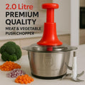 2L Manual Food Chopper | Stainless Steel Vegetable & Nut Chopper