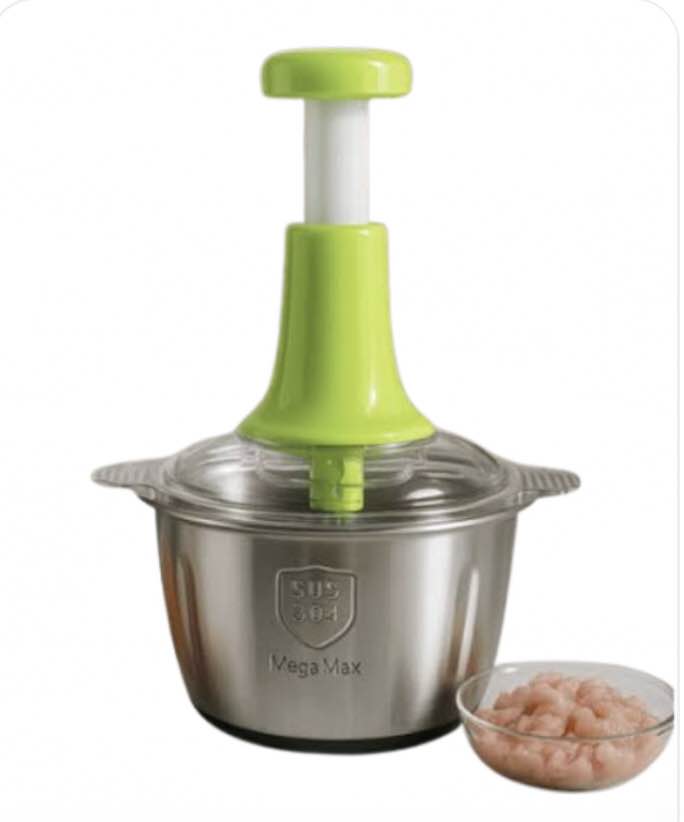 2L Manual Food Chopper | Stainless Steel Vegetable & Nut Chopper