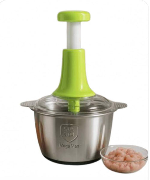 2L Manual Food Chopper | Stainless Steel Vegetable & Nut Chopper