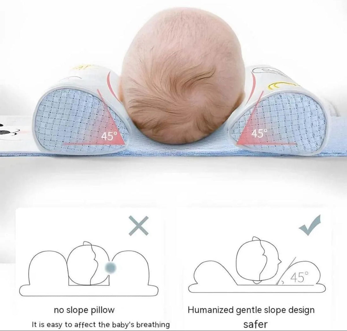 Adjustable Baby Sleeping Support Pillow | Infant Sleep Positioner | Anti-Roll Cushion