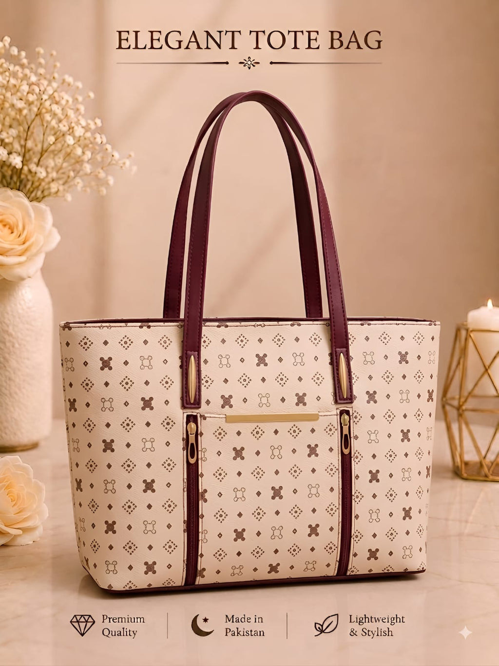 Pattern Tote Bag – Stylish Spacious Everyday Shoulder Bag for Women