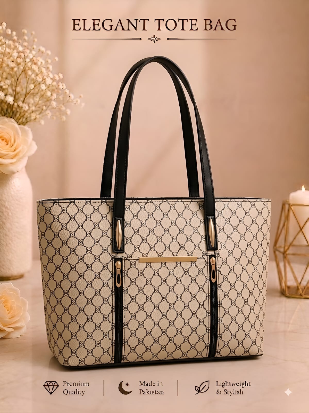 Pattern Tote Bag – Stylish Spacious Everyday Shoulder Bag for Women