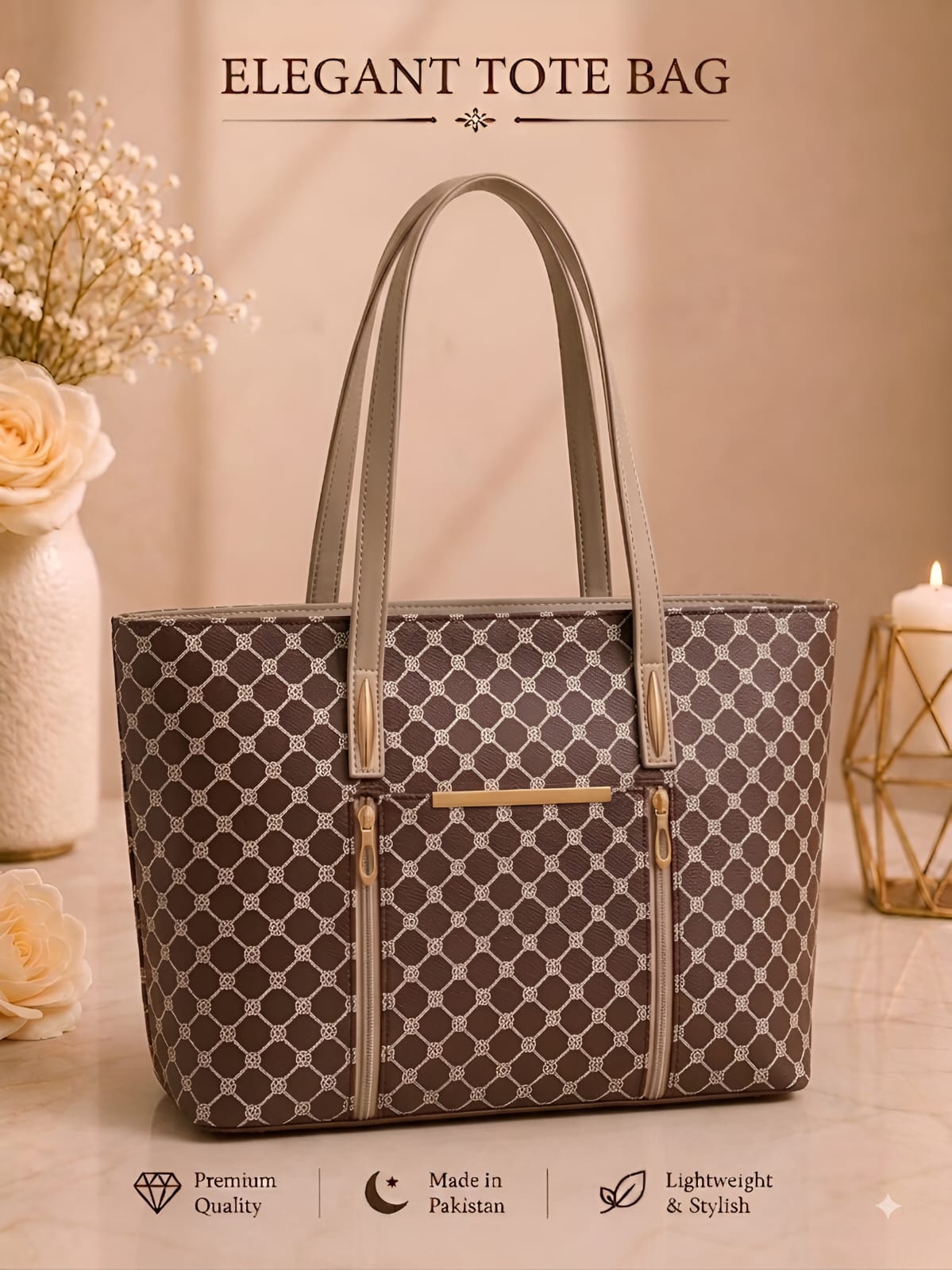Pattern Tote Bag – Stylish Spacious Everyday Shoulder Bag for Women