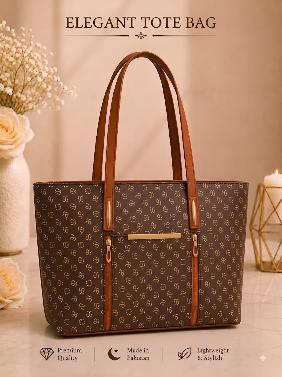 Pattern Tote Bag – Stylish Spacious Everyday Shoulder Bag for Women