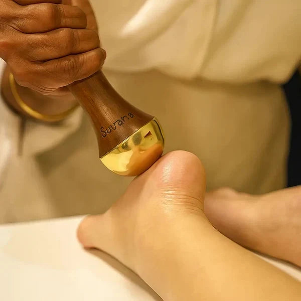 Kansa Wooden Face & Foot Massager | Handheld Self-Care Massage Tool